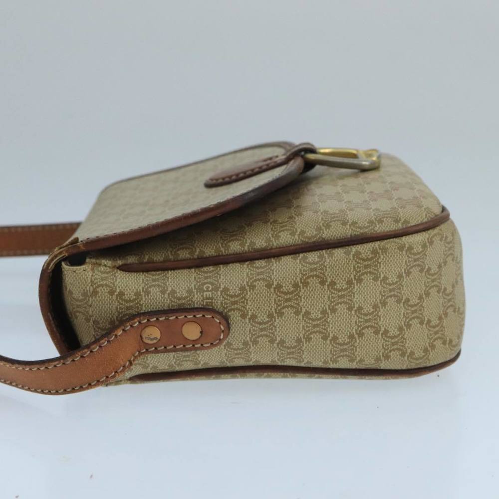 CELINE Macadam Canvas Shoulder Bag Beige Auth 104069 - Picture 4 of 16